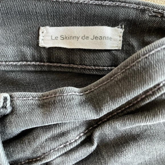 Frame Denim Le Skinny de Jeanne Faded Gray Raw Hem Skinny Jeans size 26 - Picture 3 of 6